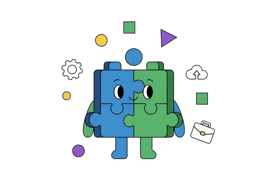 B2B software puzzle illustration