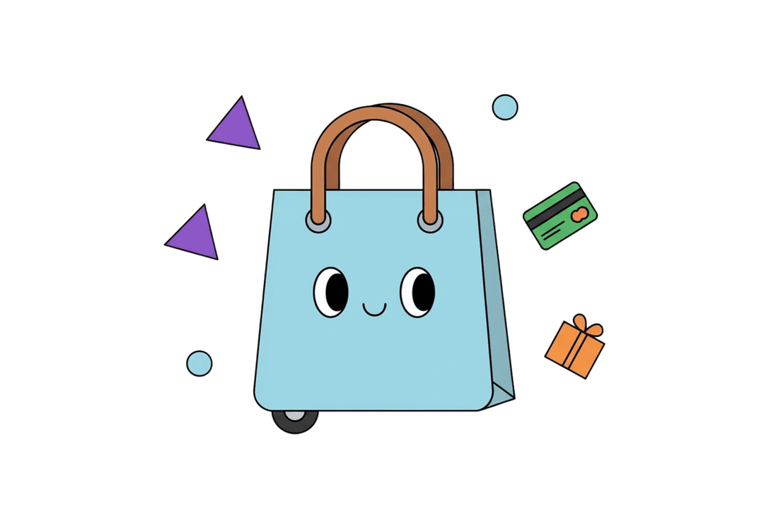 E-commerce shopping bag illustration