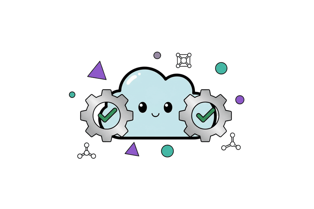 SaaS cloud and gears illustration